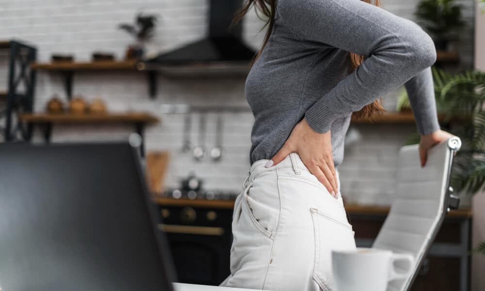 Lady with backpain