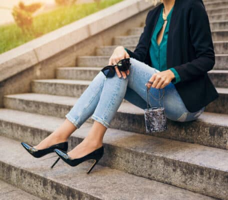 Lady in high heel shoes