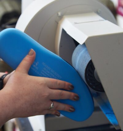 A custom-made orthotic being made